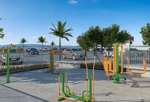 Academia ar livre area lazer render