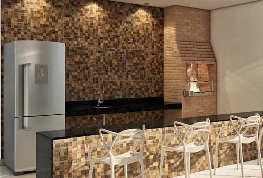 Area gourmet churrasqueira render