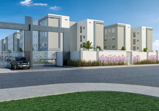 Fachada entrada condominio coqueiros render