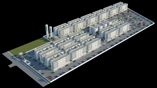 Render isometrico implantacao condominio