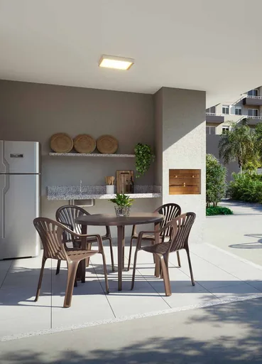 Area gourmet churrasqueira render