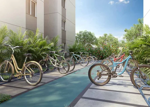 Bicicletario area comum render
