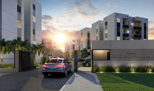 Fachada entrada condominio alamedas do brito