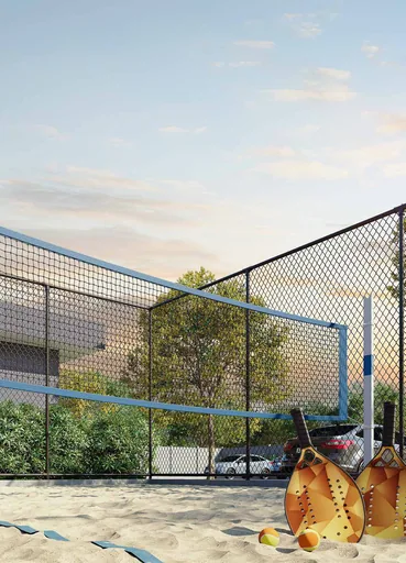 Quadra areia beach tennis amenidade
