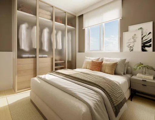 Quarto casal render interior closet