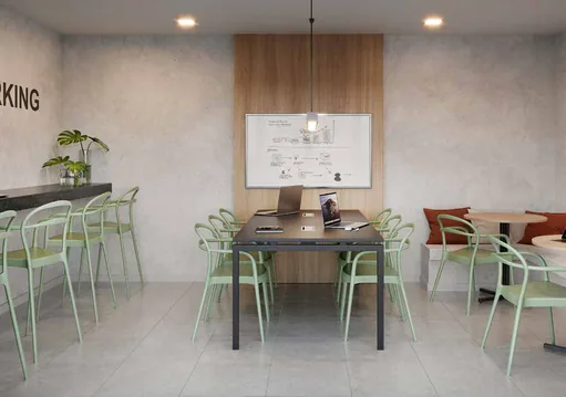 Render espaco coworking amenidade