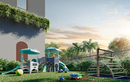 Playground infantil area lazer render