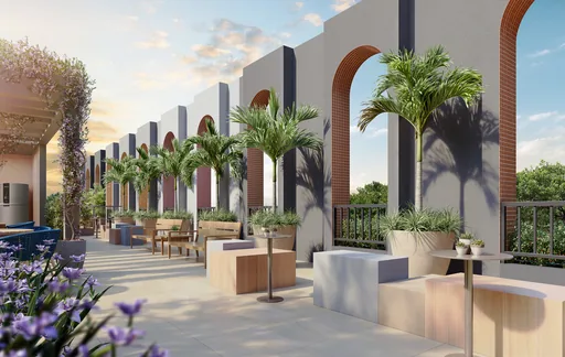 Terraco area comum paisagismo render