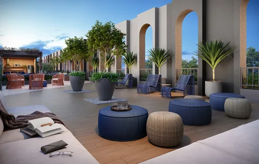 Terraco area lazer render empreendimento