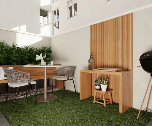 Area gourmet externa churrasqueira render