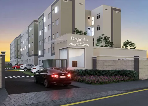 Fachada entrada condominio bosque amendoeiras noite