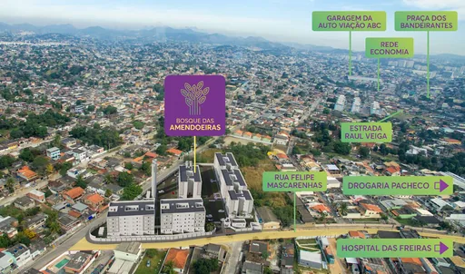 Mapa aerial localizacao bosque amendoeiras