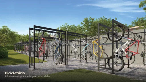Bicicletario amenidade render ilustrativo