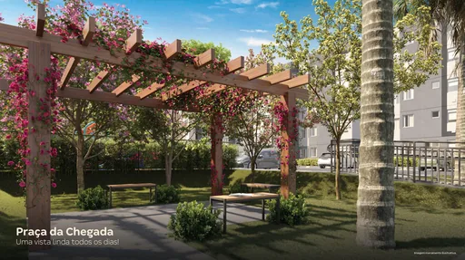 Praca chegada pergola area comum render