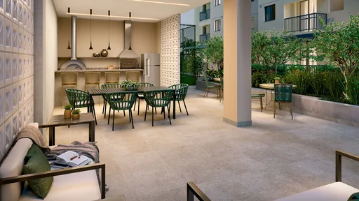 Area gourmet churrasqueira render