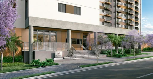 Fachada entrada empreendimento render