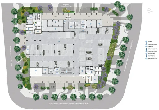Implantacao terreno pavimento trreo estacionamento