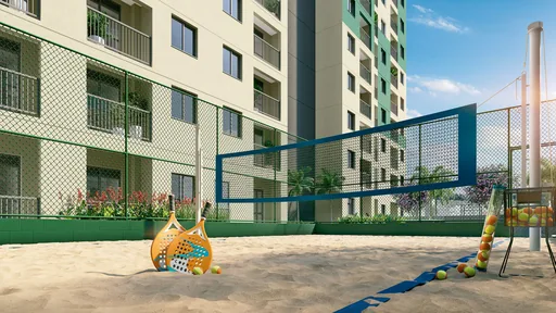 Quadra beach tennis condominio render