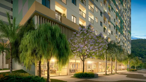 Render fachada torreao comercial empreendimento