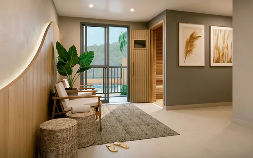 Render sauna area relaxamento amenidade