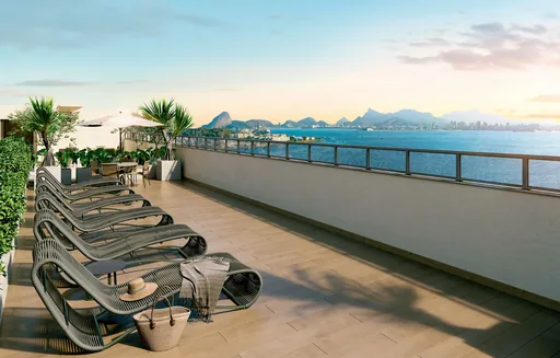 Terraco area comum vista baia guanabara