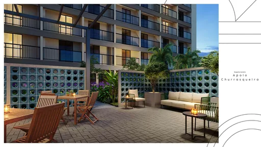 Apoio churrasqueira area lazer render