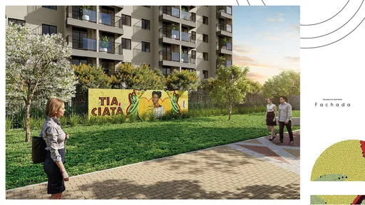 Fachada perspectiva ilustrativa area externa