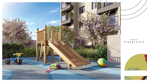 Playground area render perspectiva ilustrativa