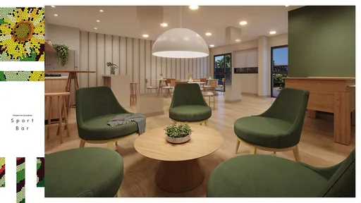 Render sport bar area comum empreendimento