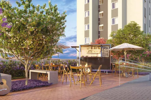 Area lazer quiosque bar externo empreendimento