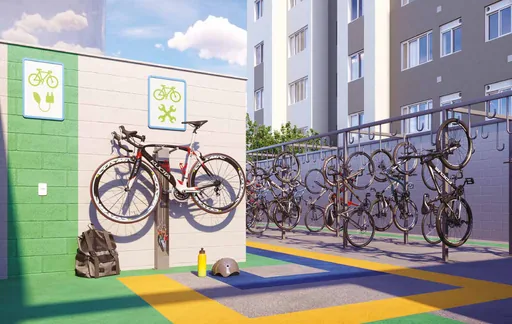 Bicicletario condominio render amenidade