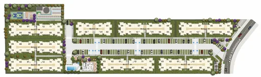 Implantacao condominio blocos numerados