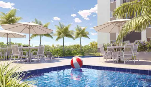 Piscina area lazer render