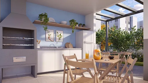 Area churrasco churrasqueira render