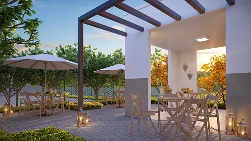 Area gourmet pergola espaco externo