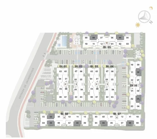Implantacao blocos numerados empreendimento
