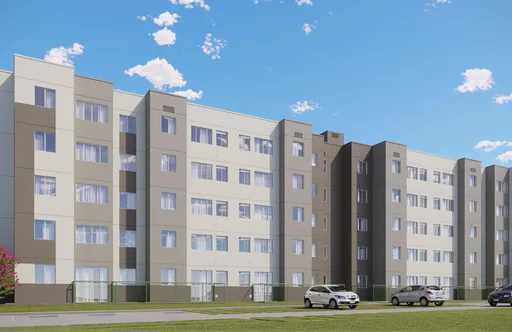 Fachada render blocos residenciais externos