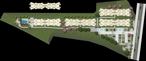 Implantacao blocos condominio vista aerea