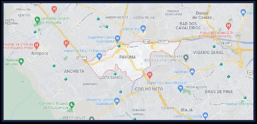 Mapa localizacao pavuna entorno