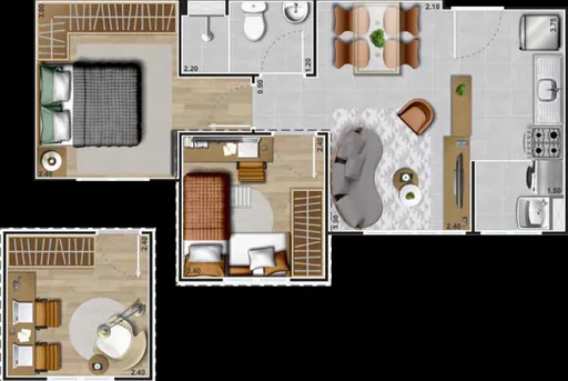 Planta baixa apartamento duplex com cotas