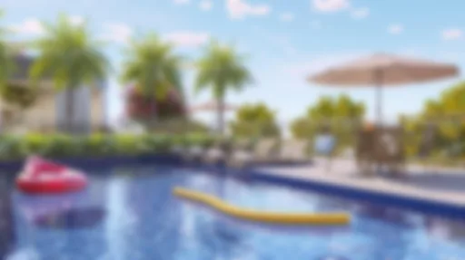 Render piscina area lazer empreendimento