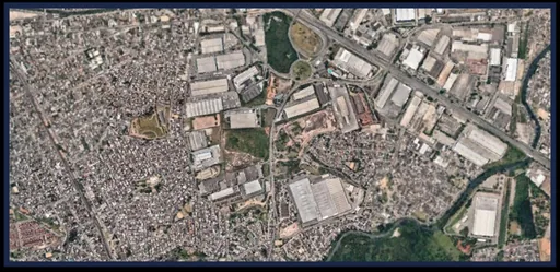 Vista aerea satelite entorno regiao