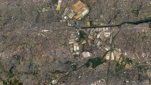 Vista aerea satelite regiao urbana