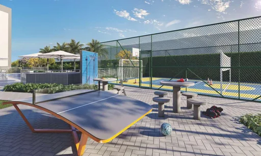 Area esportiva pingpong quadra poliesportiva