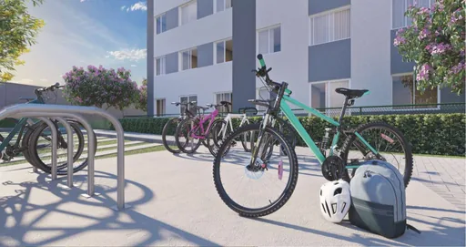 Bicicletario area comum render