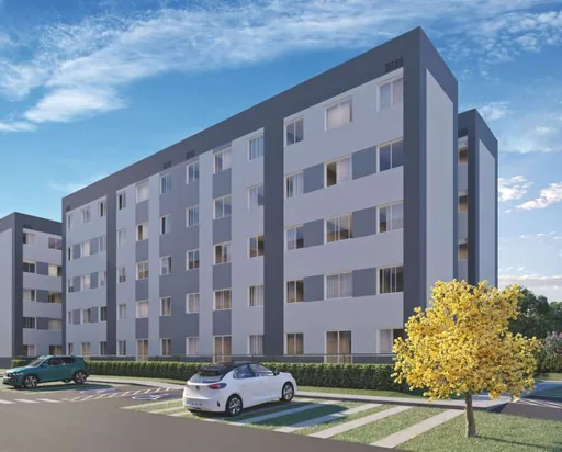 Fachada externa render edificio residencial