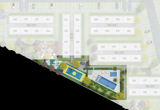 Implantacao blocos areas comuns condominio