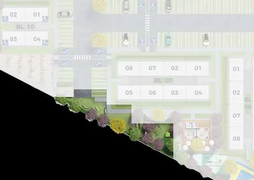 Implantacao blocos unidades condominio