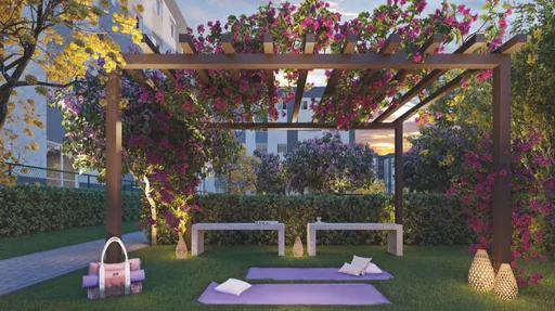 Pergola jardim area yoga amenidade