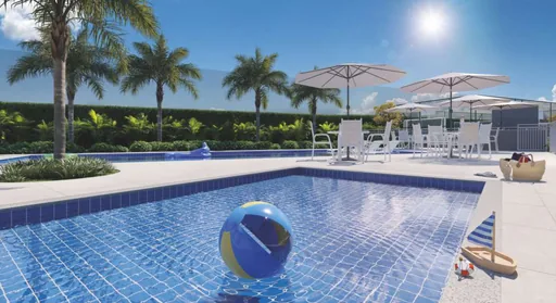 Piscina area lazer render